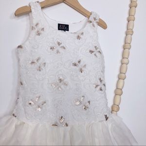 Dresses - GIRL’S SEQUENCE AND RUFFLES WHITE DRESS Dresses - GIRL’S SEQUENCE AND RUFFLES WHITE DRESS